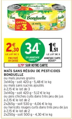 bonduelle - maïs sans résidu de pesticides