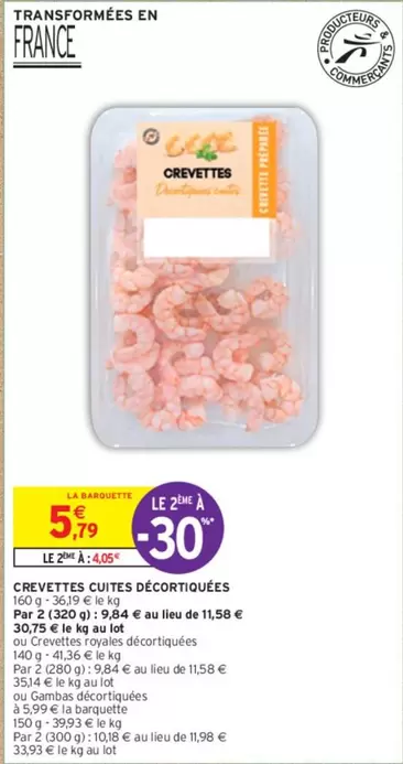 Crevettes Cuites Décortiquées