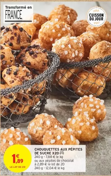 chouquettes aux pépites de sucre