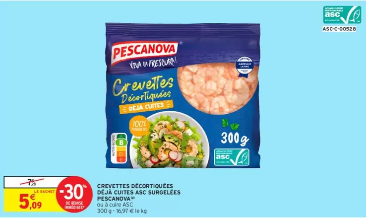 Pescanova - Crevettes Décortiquées De La Cuite ASC Surgelées