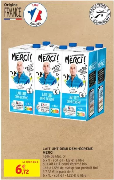 Merci - Lait Uht Demi Demi-écrémé