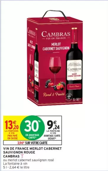 Cambras - Vin De France Merlot Cabernet Sauvignon Rouge