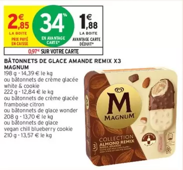 magnum - bâtonnets de glace amande remix x3