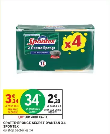 spontex - gratte-éponge secret d'antan x4