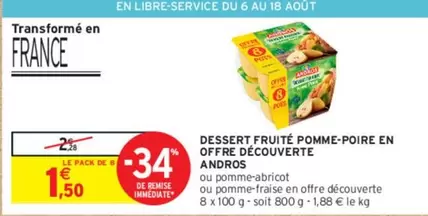 Andros - Dessert Fruité Pomme-poire En Offre Découverte