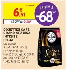 legal - Dosettes Café Grand Arabica Intense