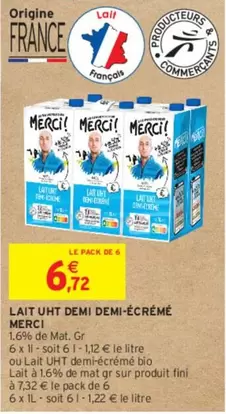 Merci - Lait Uht Demi Demi-écrémé