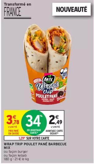 Mix - Wrap Trip Poulet Pane Barbecue