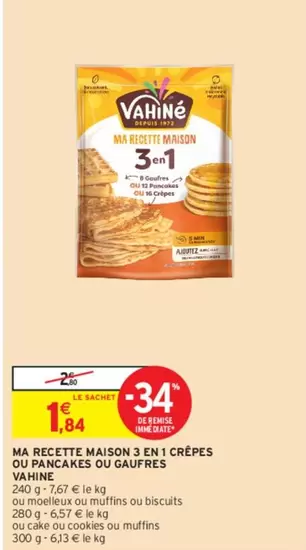 vahiné - ma recette maison 3 en 1 crêpes ou pacaxes ou adulfres