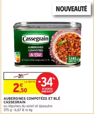 Cassegrain - Aubergines Compotées Et Blé