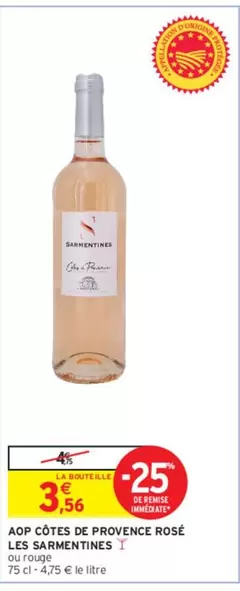 les sarmentines - aop côtes de provence rosé