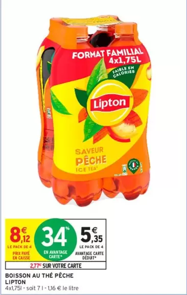 lipton - boisson au thé pêche