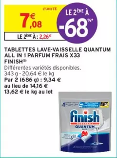 Finish - Tablettes Lave-vaisselle Quantum All In 1 Parfum Frais