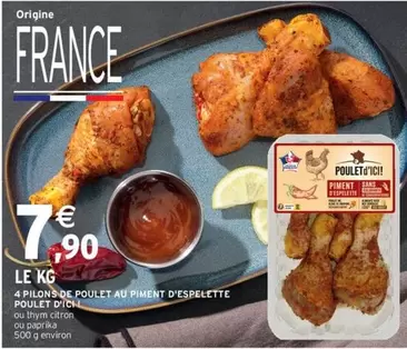 4 pilons de poulet au piment d'espelette poulet d'îch