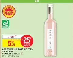 Charles & César - Aop Bordeaux Rose Bio 2023 Cachemire