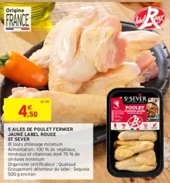 label rouge - st sever - 5 ailes de poulet fermier jaune