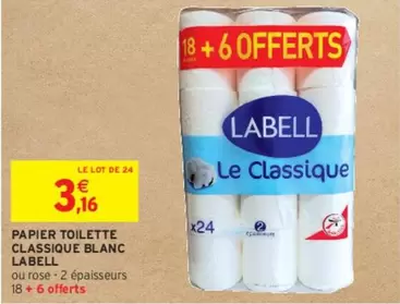 Labell - Papier Toilette Classique Blanc