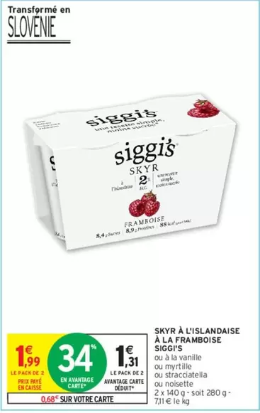 siggi's - siggi's - skyr à l'islandaise à la framboise