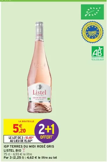 Listel - IGP Terres Du Midi Rosé Gris