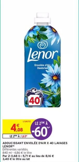 Lenor - Adoucissant Envolée Dair X 40 Lavages