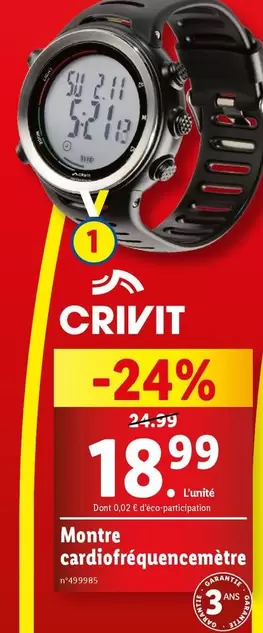 Crivit - Montre Cardioréquencementre