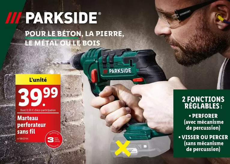 Parkside - Marteau Perforateur Sans Fil