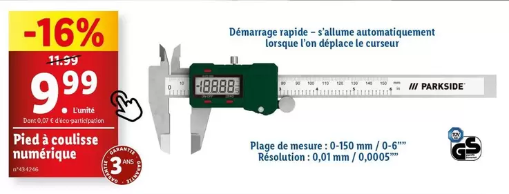 parkside -  pied à coulisse numérique