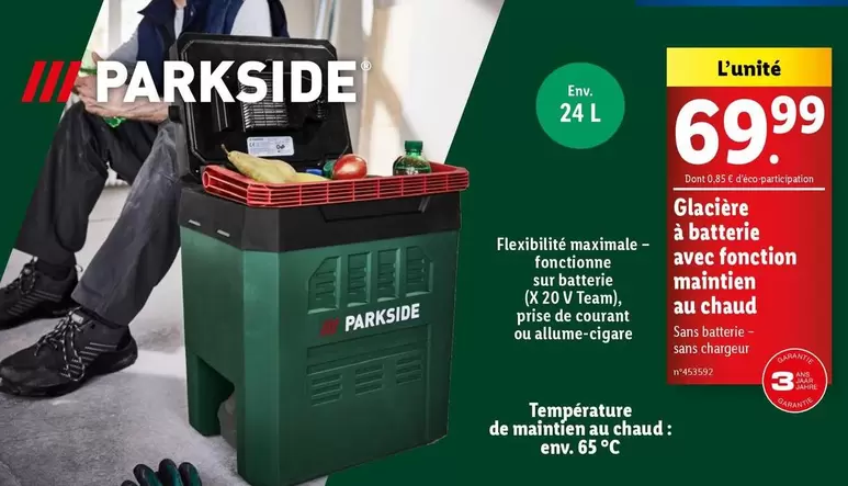 Parkside - Glacière À Batterie  Avec Fonction Maintien Au Chaud