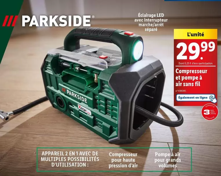 Parkside - Compresseur Et Pompe À Air Sans Fil