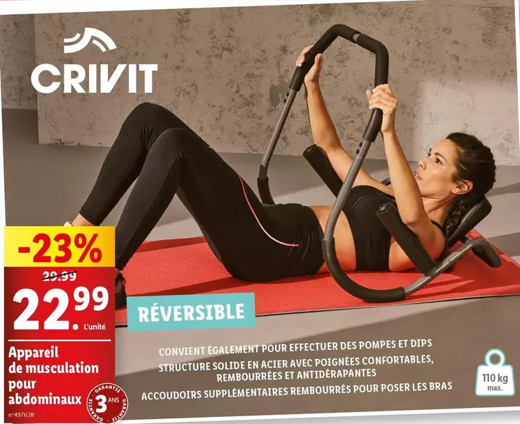 crivit - appareil de musculation pour abdominaux