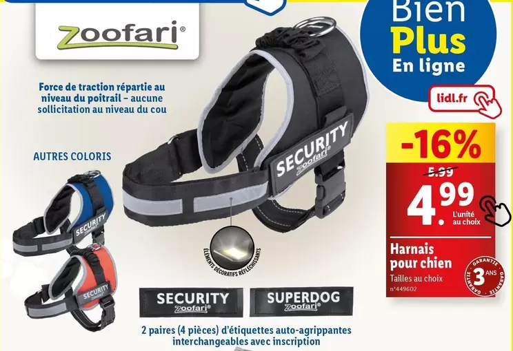 Zoofari  -  Harnais Pour Chien 