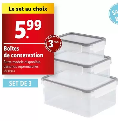 boîtes de conservation