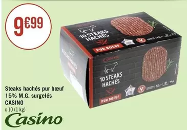 Casino - Steaks Hachés Pur Boeuf 15% M.g. Surgelés