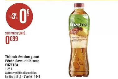 Fuzetea - Thé Noir Évasion Glacé Pêche Saveur Hibiscus