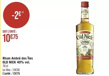 Old Nick - Rhum Ambré Des Îles 40% Vol.