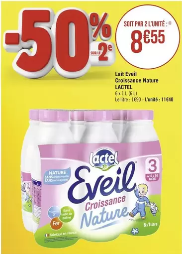 Lactel - Lait Eveil Croissance Nature 