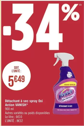 vanish - détachant à sec spray oxi action