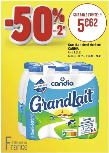 candia - grandlait demi-écrémé