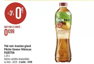 Fuzetea - Thé Noir Évasion Glacé Pêche Saveur Hibiscus