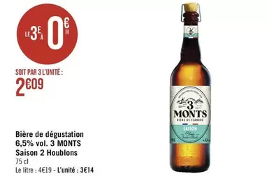 3 Monts - Bière De Dégustation 6.5% Vol. Saison 2 Houblons