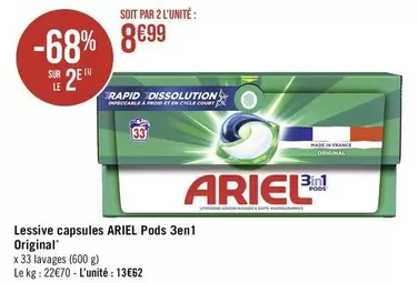 Ariel - Lessive Capsules Pods 3en 1 Original