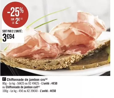 Chiffonnade De Jambon Cru