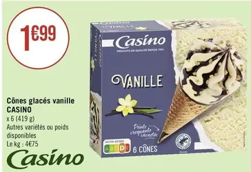 Casino - Cônes Glacés Vanille