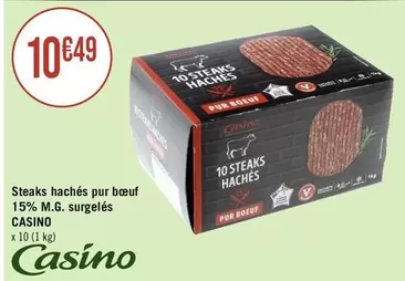 Casino - Steaks Hachés Pur Boeuf 15% M.g. Surgelés