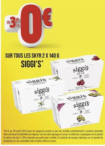 TOUS - Siggi's - Sur Tous Les Skyr 2 X 140 G