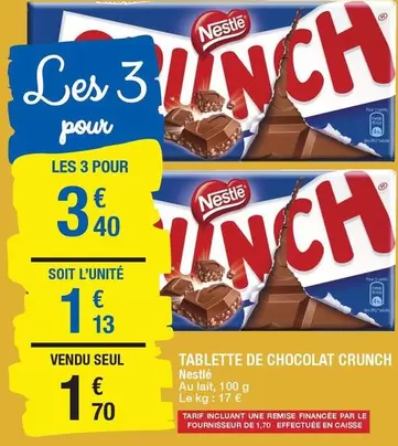 Nestlé - Tablette De Chocolat Crunch