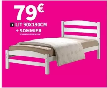 Lit 90x190cm + Sommier