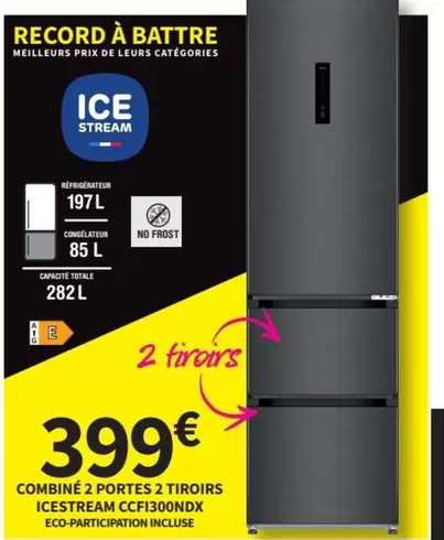 Icestream - Icgnst - Combiné 2 Portes 2 Tiroirs Icstream Ccf1300npx