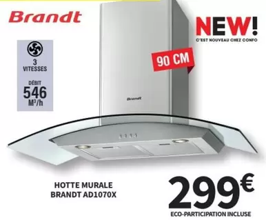 Brandt - Hotte Murale AD1070X