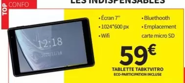 Écran - Tablette Tabk Vvittro Eco-participation Incluse